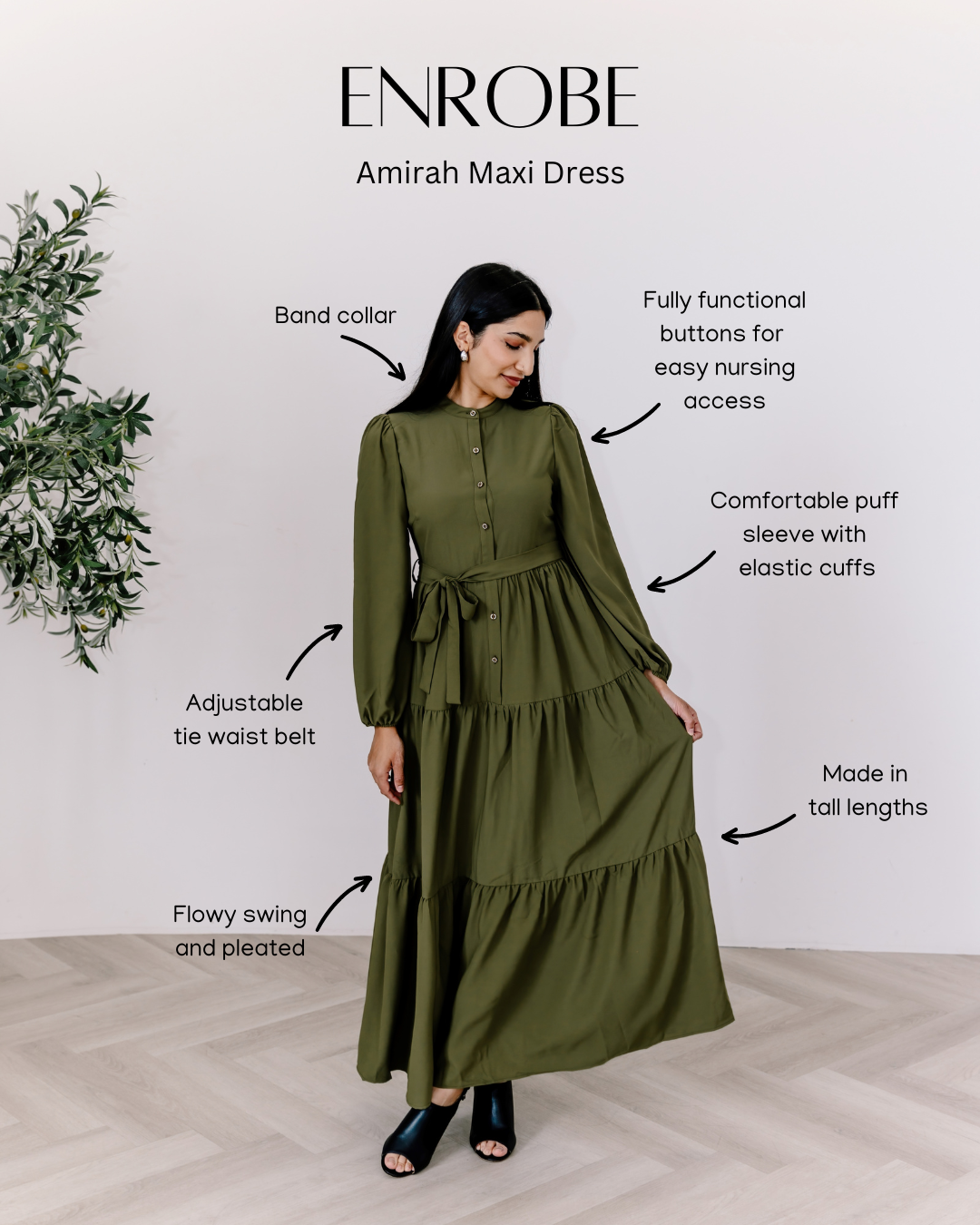 Amirah Maxi Dress - Olive