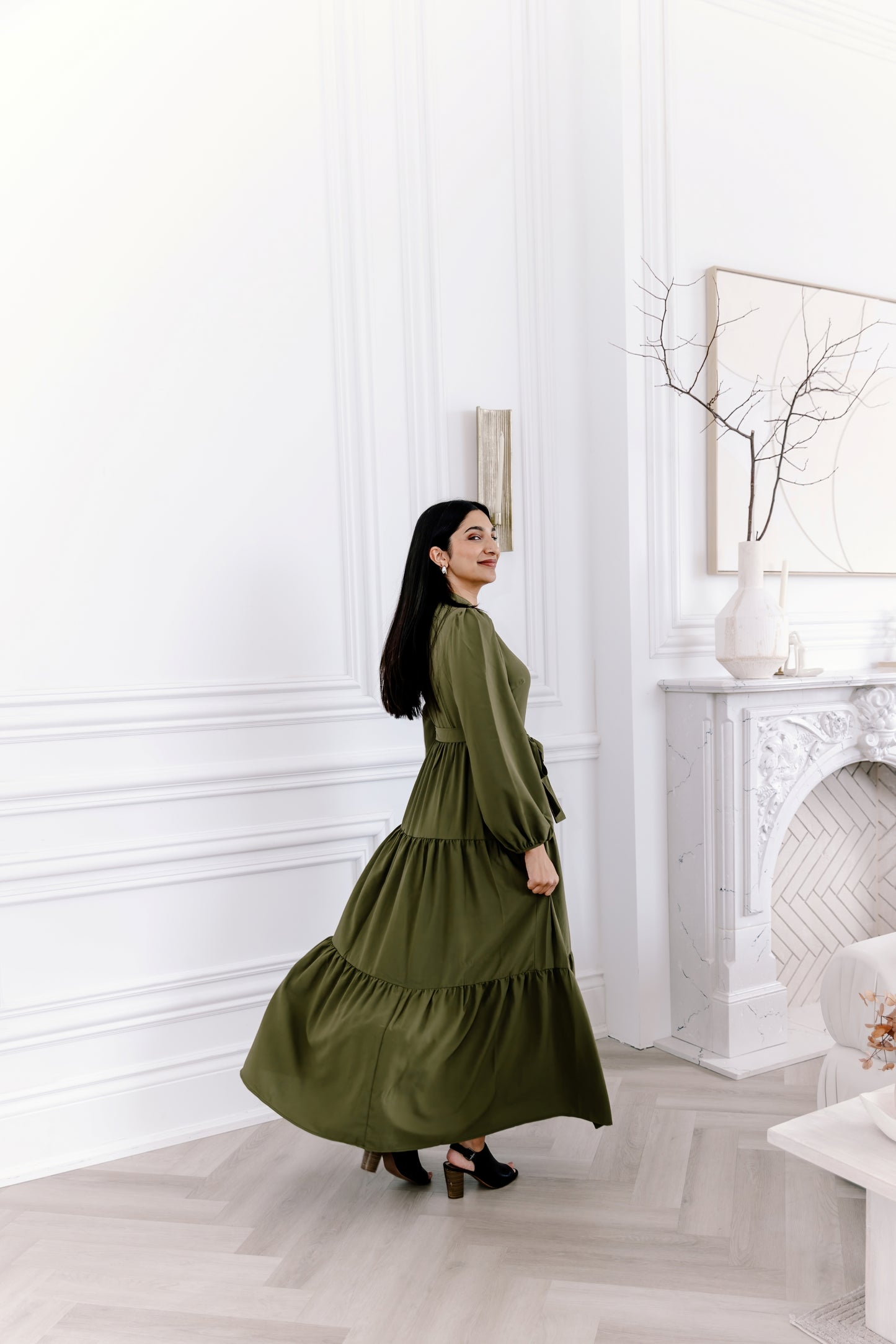 Robe longue Amirah - Olive