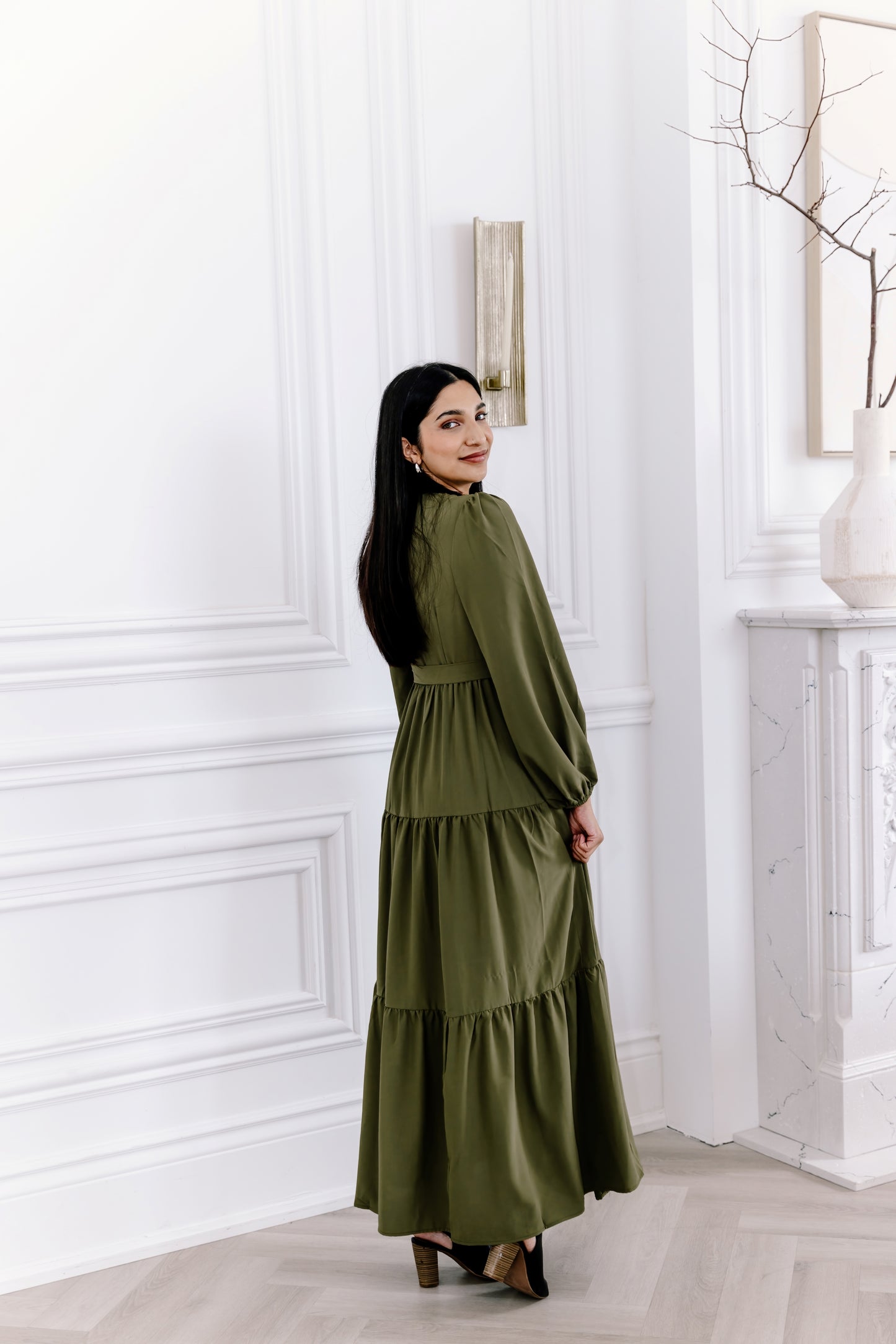 Robe longue Amirah - Olive