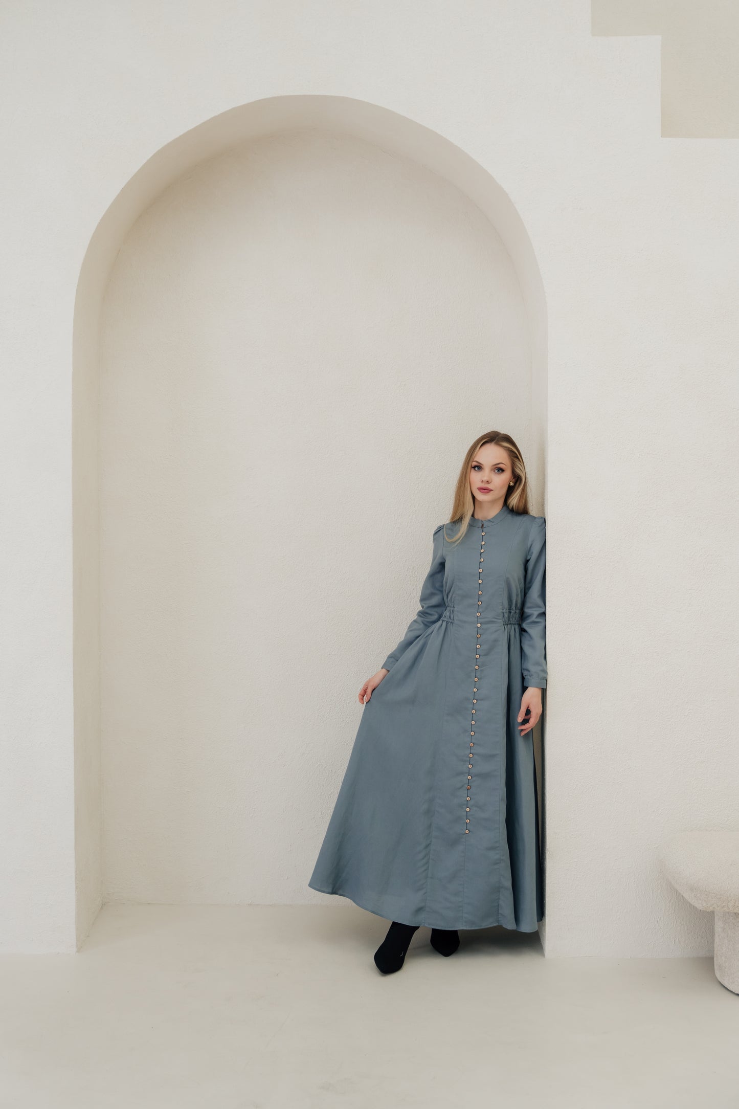 Lara Linen TENCEL™ Maxi Dress - Soft Chambray