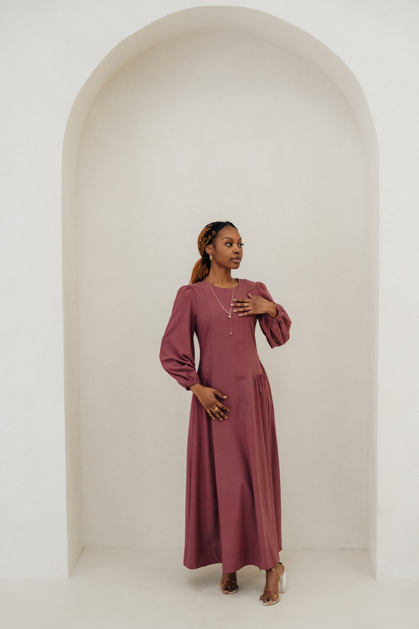 Inayah Cotton TENCEL™ Maxi Dress - Bordeaux