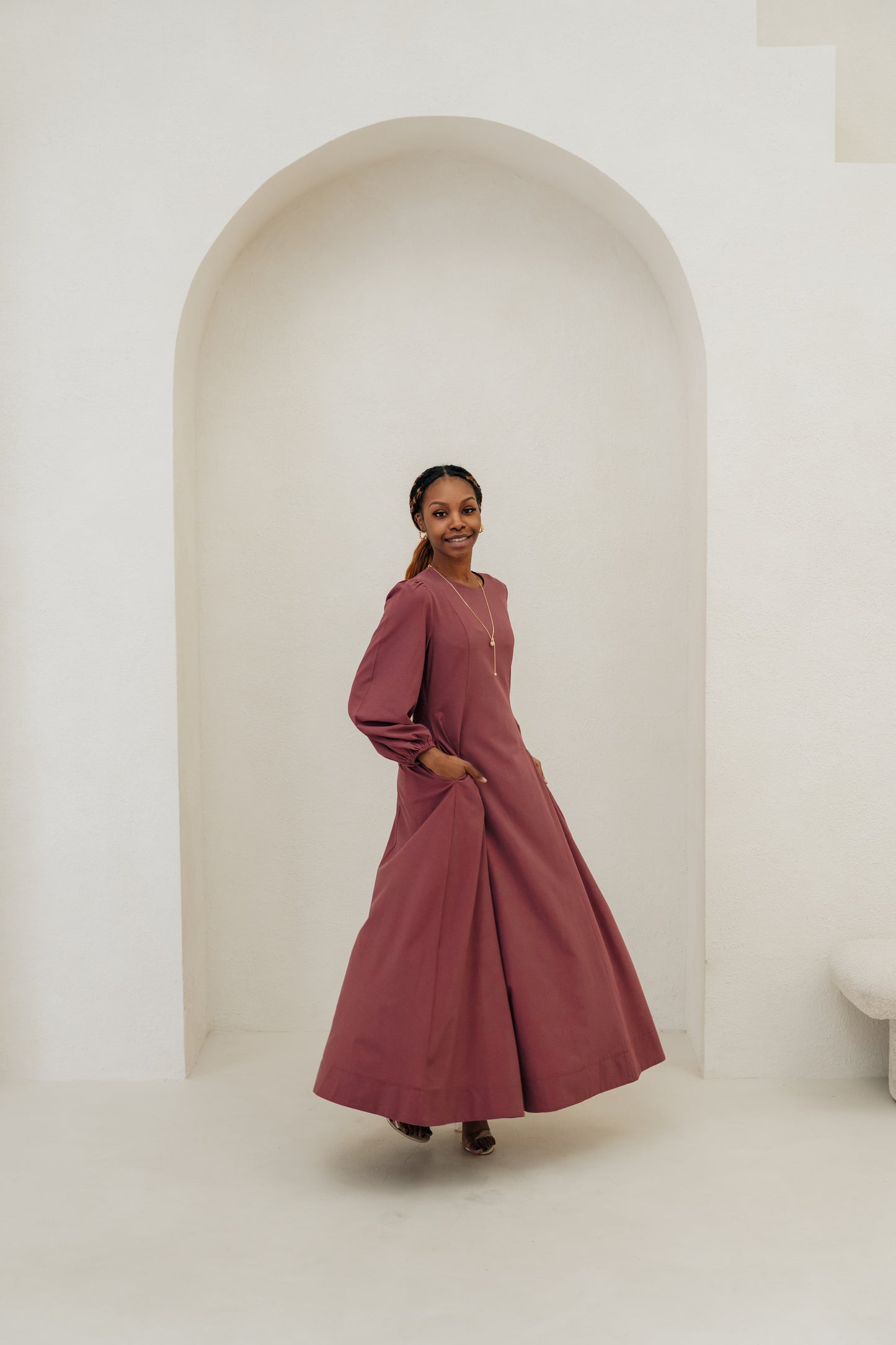 Inayah Cotton TENCEL™ Maxi Dress - Bordeaux