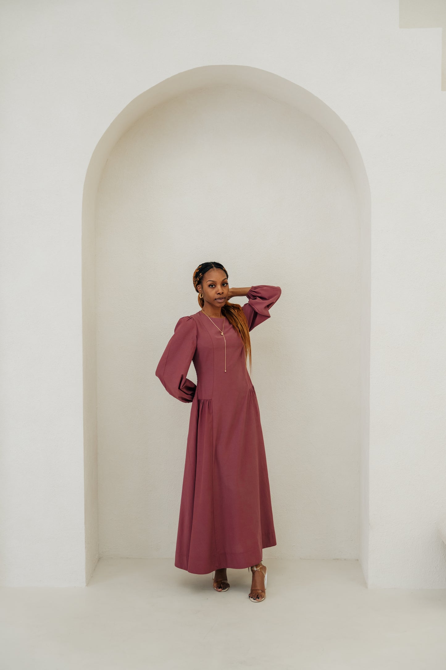 Inayah Cotton TENCEL™ Maxi Dress - Bordeaux